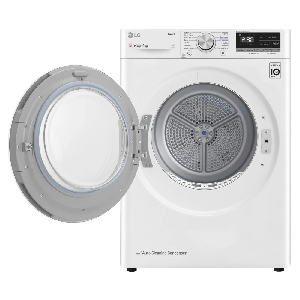 LG FDV309W 9kg Eco Hybrid Heat Pump Condenser Tumble Dryer WHITE