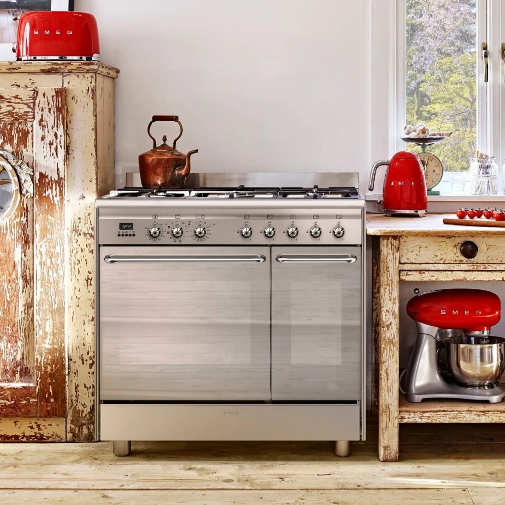 Smeg CG92PX9 90cm Pyrolytic Dual Fuel Range Cooker STAINLESS STEEL