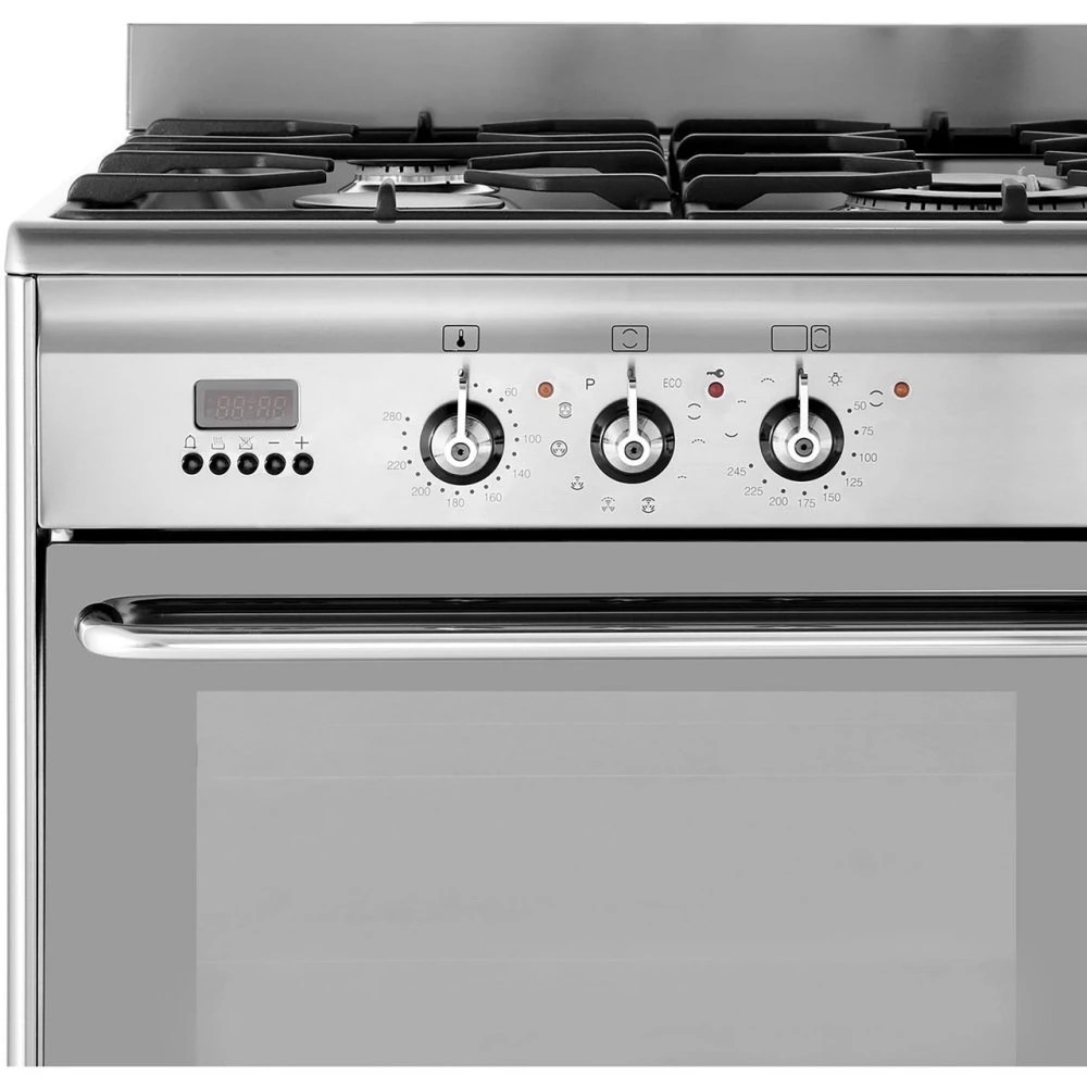 Smeg CG92PX9 90cm Pyrolytic Dual Fuel Range Cooker STAINLESS STEEL