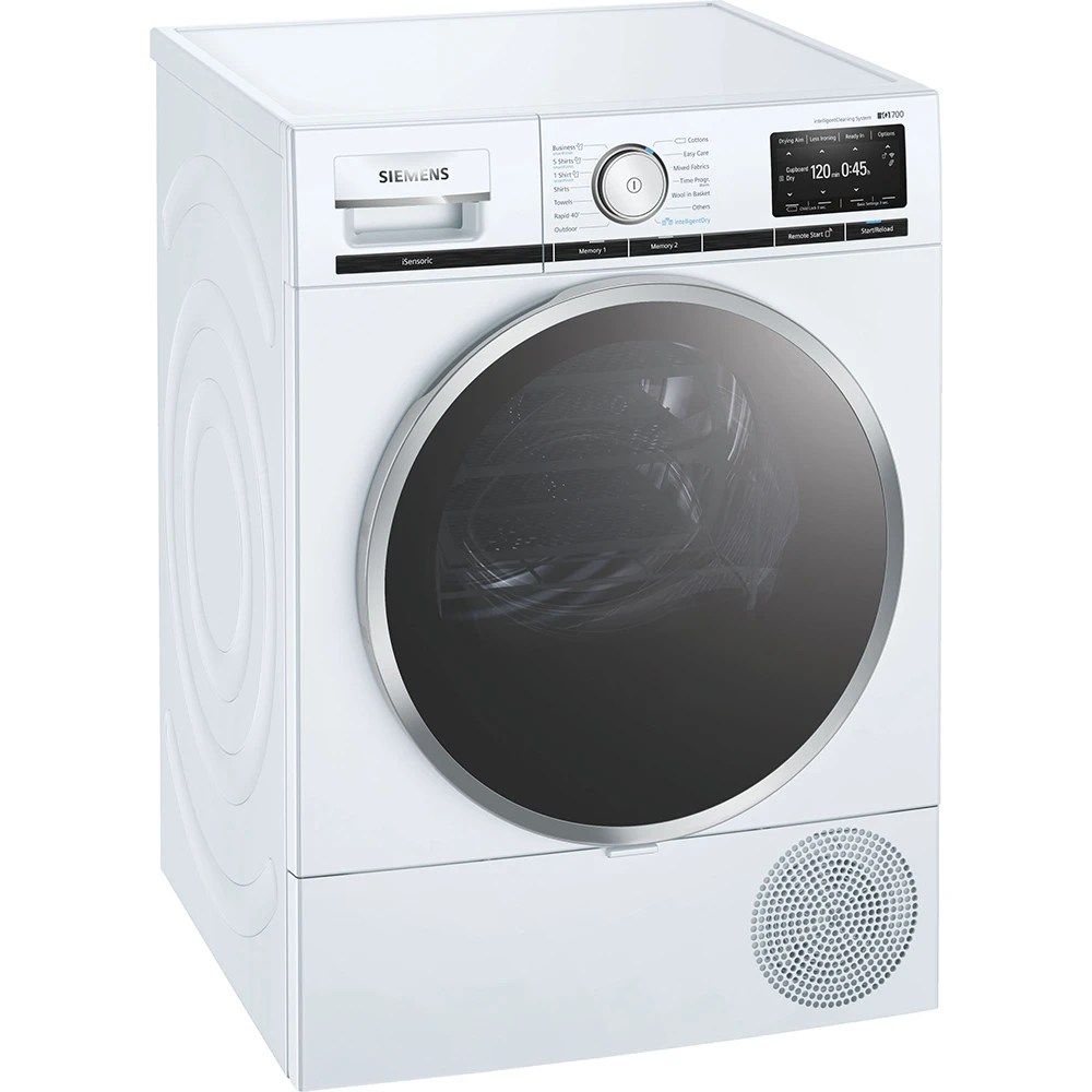 Siemens WT48XEH9GB 9kg IQ700 Heat Pump Condenser Tumble Dryer WHITE