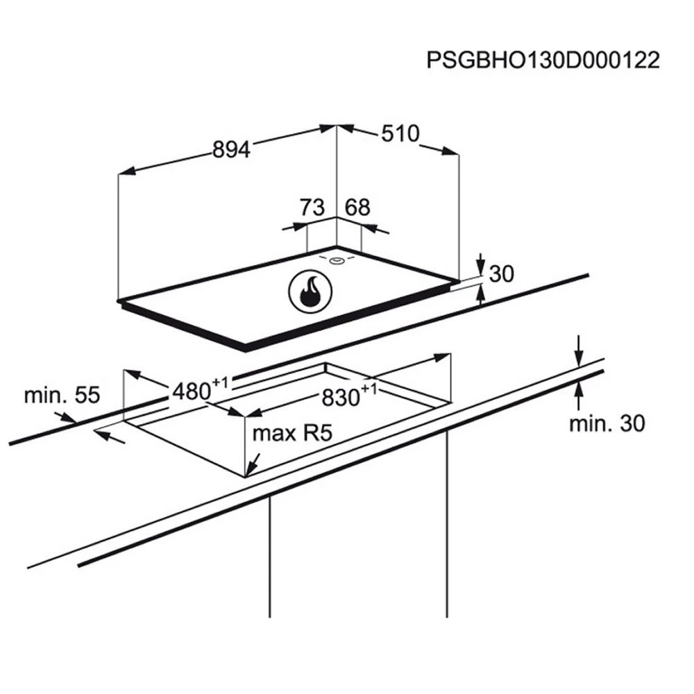 AEG HG956440SM 90cm 6 Burner Gas Hob STAINLESS STEEL Appliance City