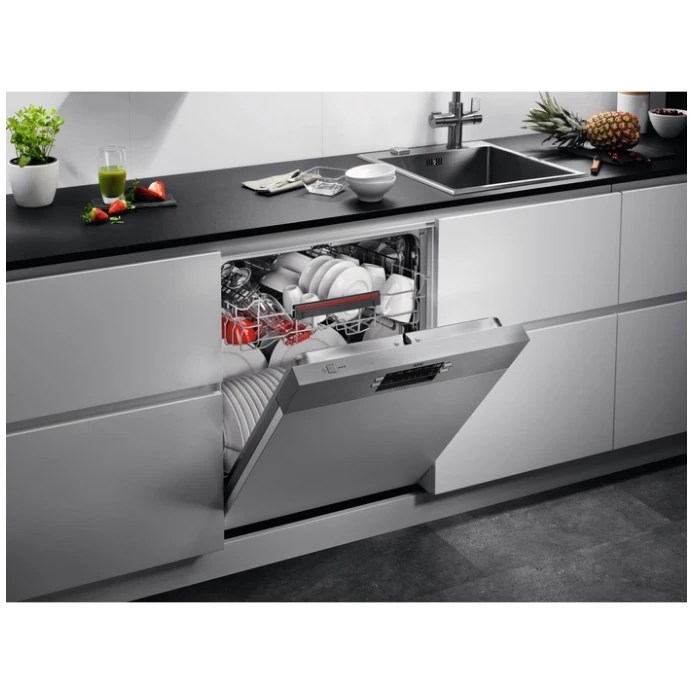 AEG FEE63600ZM 60cm Series 6000 SatelliteClean Semi Integrated Dishwasher STAINLESS STEEL