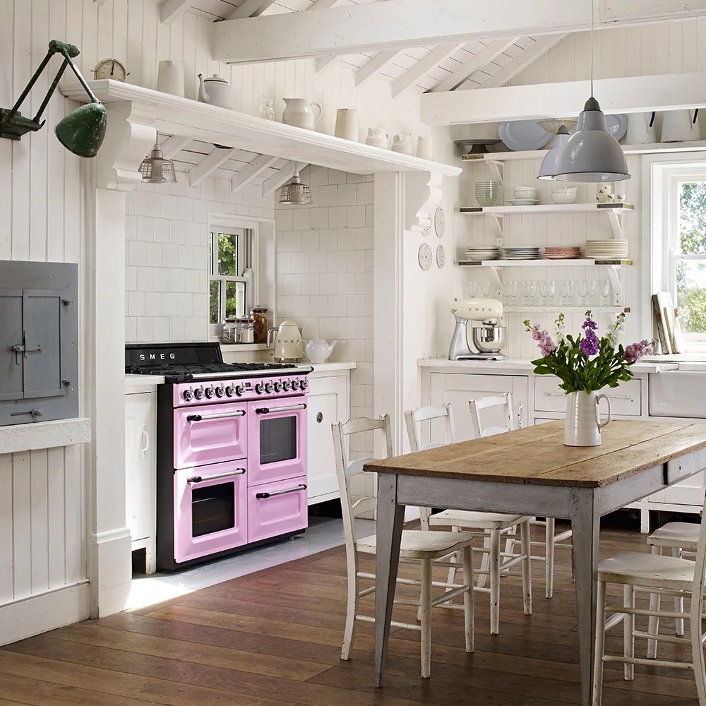 Smeg TR4110RO 110cm Victoria Dual Fuel Range Cooker PINK Appliance City