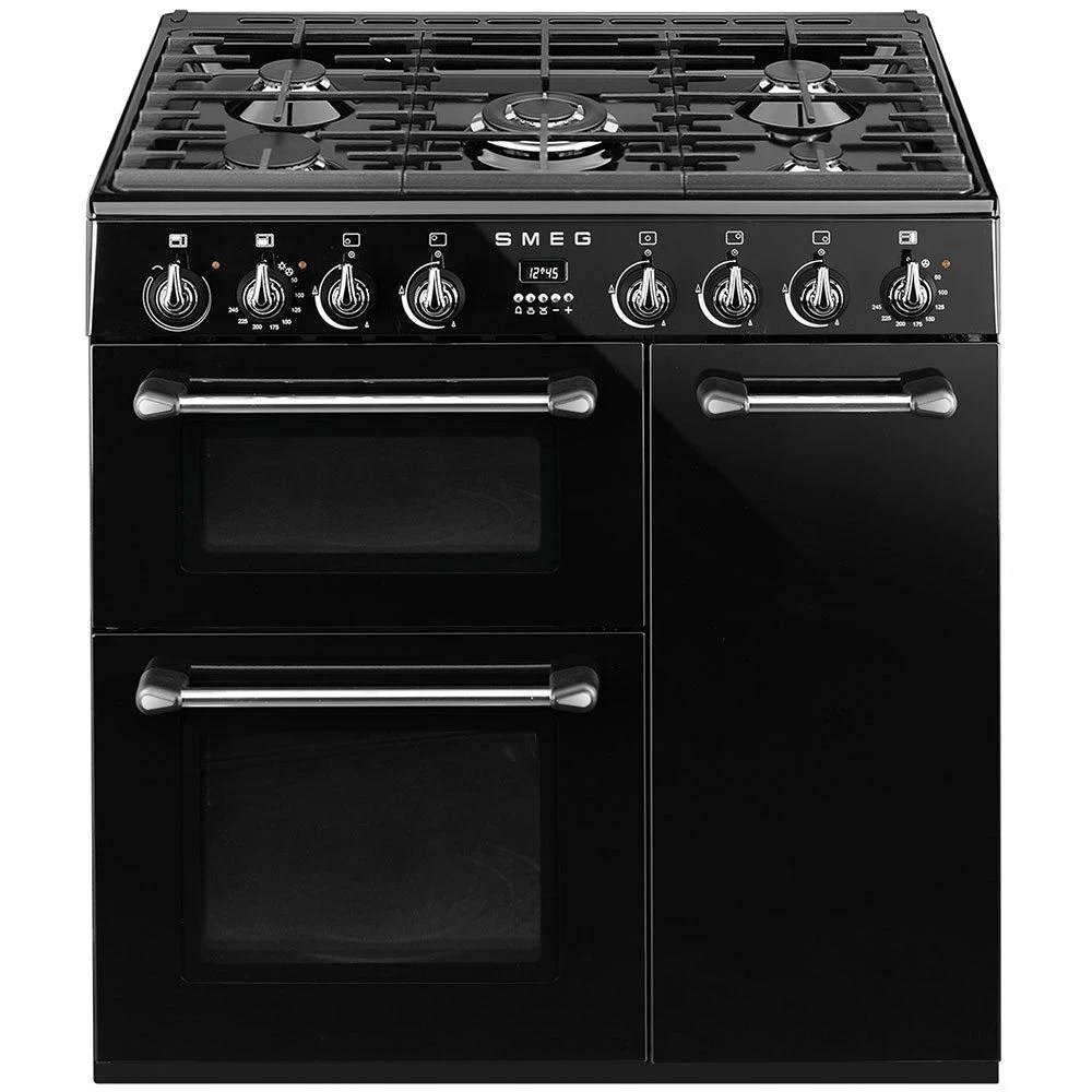 Smeg BU93BL 90cm Burghley Dual Fuel Range Cooker BLACK Appliance City