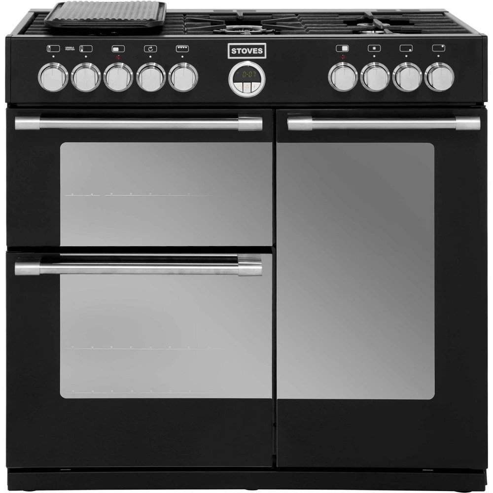 Stoves STERLING 900DFTBLK 0464 Sterling 90cm Dual Fuel Range Cooker