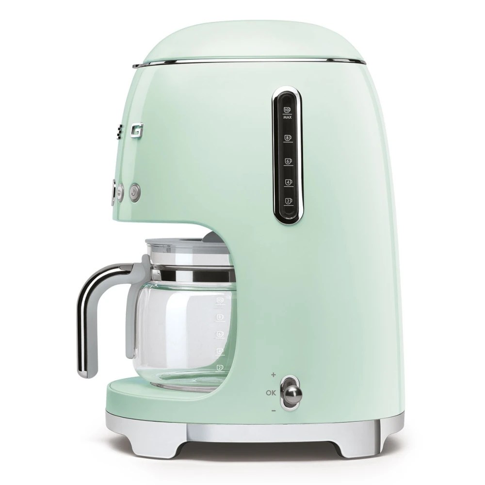 Smeg DCF02PGUK Freestanding Retro Drip Coffee Machine PASTEL GREEN