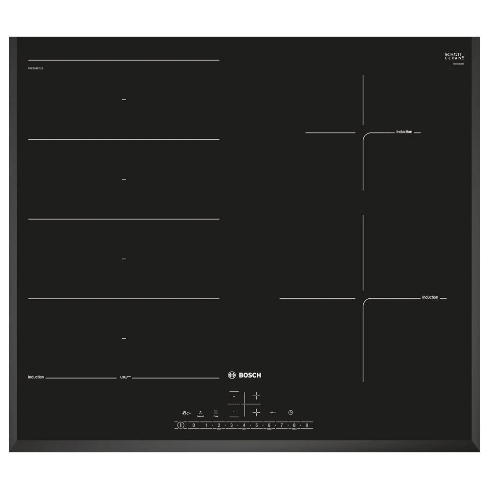 Bosch PXE651FC1E Serie 6 60cm Flex Induction Hob BLACK Appliance City