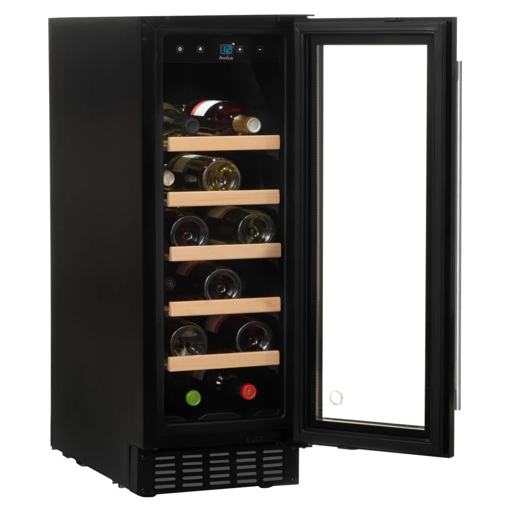 Amica AWC301BL 30cm Freestanding Under Counter Wine Cooler BLACK