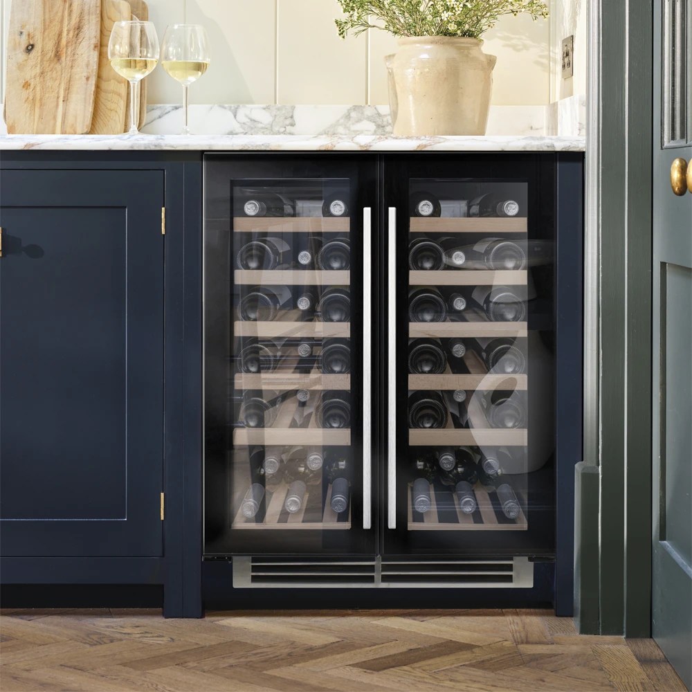 Caple WI6235 60cm Undercounter Dual Zone Wine Cooler BLACK