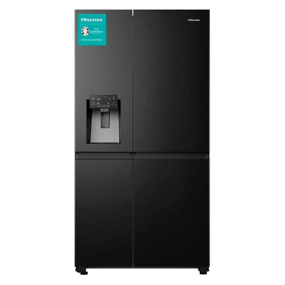Hisense RS818N4TFE American Style Fridge Freezer Ice & Water Non Plumbed BLACK Appliance City