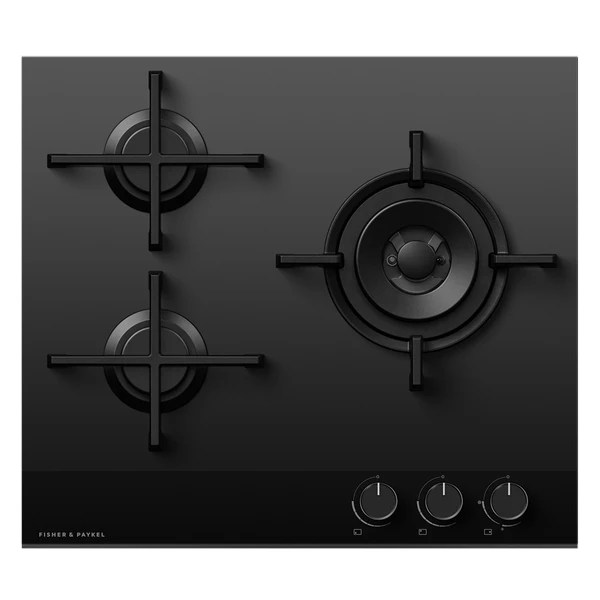 Fisher Paykel CG603DLPGB4 Series 9 60cm 3 Burner LPG Gas On Glass Hob