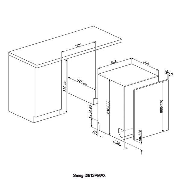 Smeg DI613PMAX EX DISPLAY 60cm Fully Integrated Maxi Height