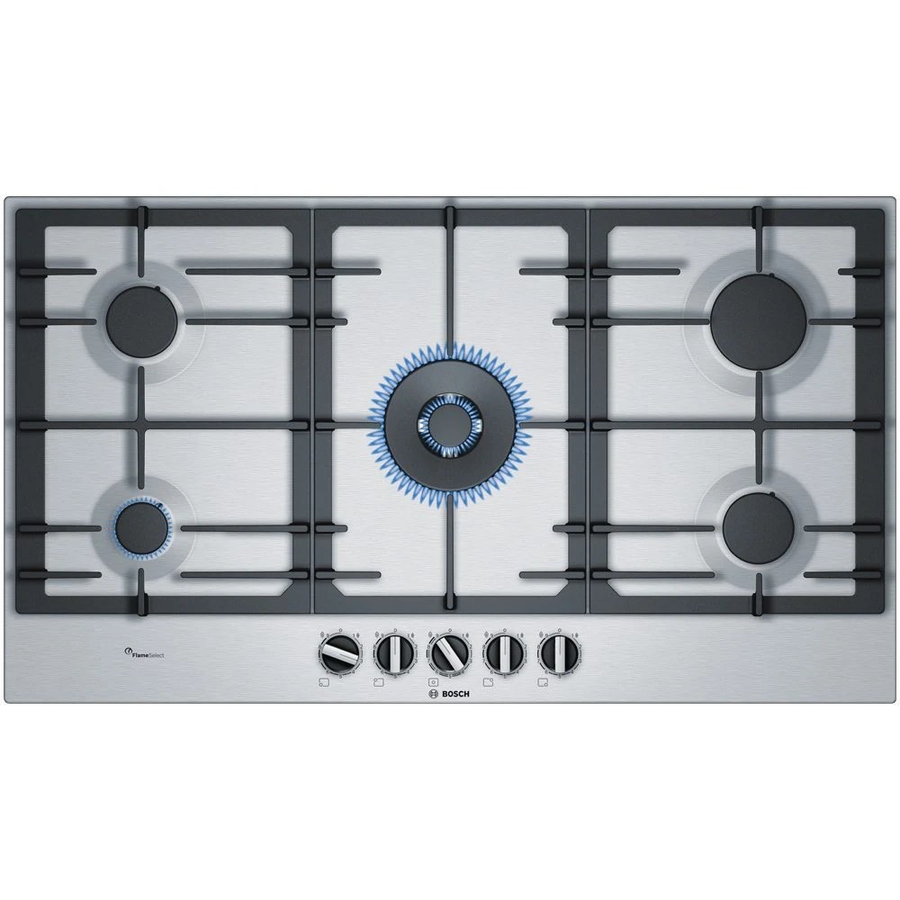 Bosch PCR9A5B90 Series 6 90cm 5 Burner FlameSelect Gas Hob STAINLESS