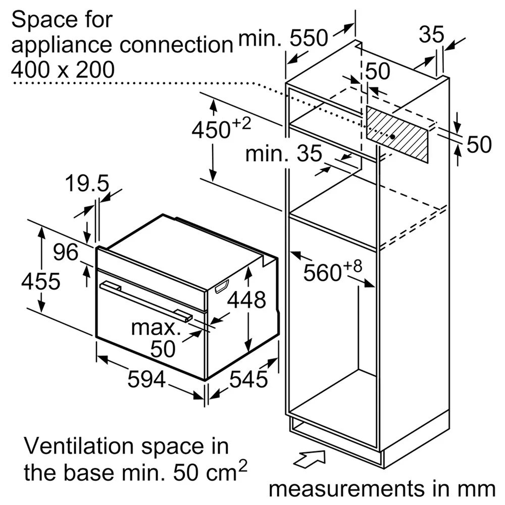 Neff C1APG64N0B N50 Built In Combination Microwave & Steam Oven