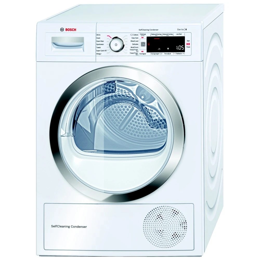 Bosch WTW87560GB 9kg Heat Pump Condenser Tumble Dryer WHITE