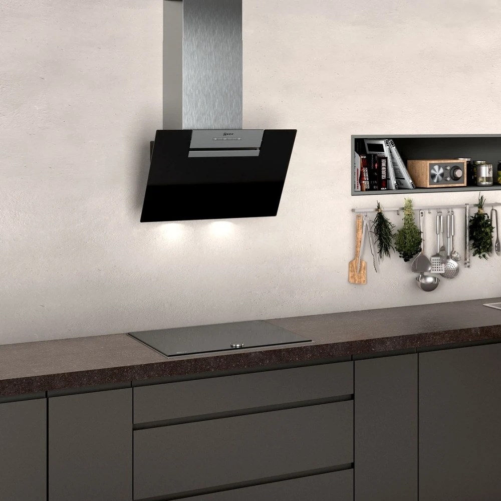 Neff D65IEE1S0B N30 60cm Angled Chimney Hood BLACK Appliance City