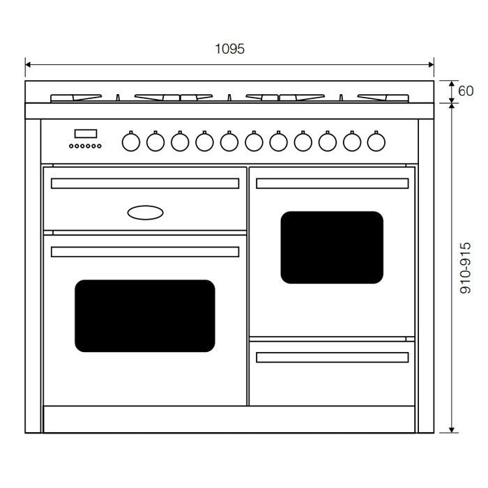 Britannia RC11XGGDES 110cm Delphi XG Dual Fuel Range Cooker