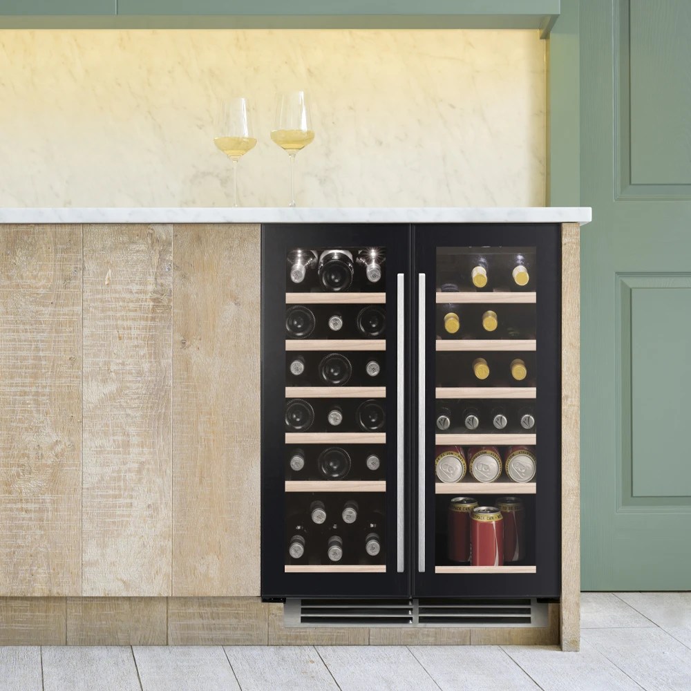 Caple WI6235 60cm Undercounter Dual Zone Wine Cooler BLACK