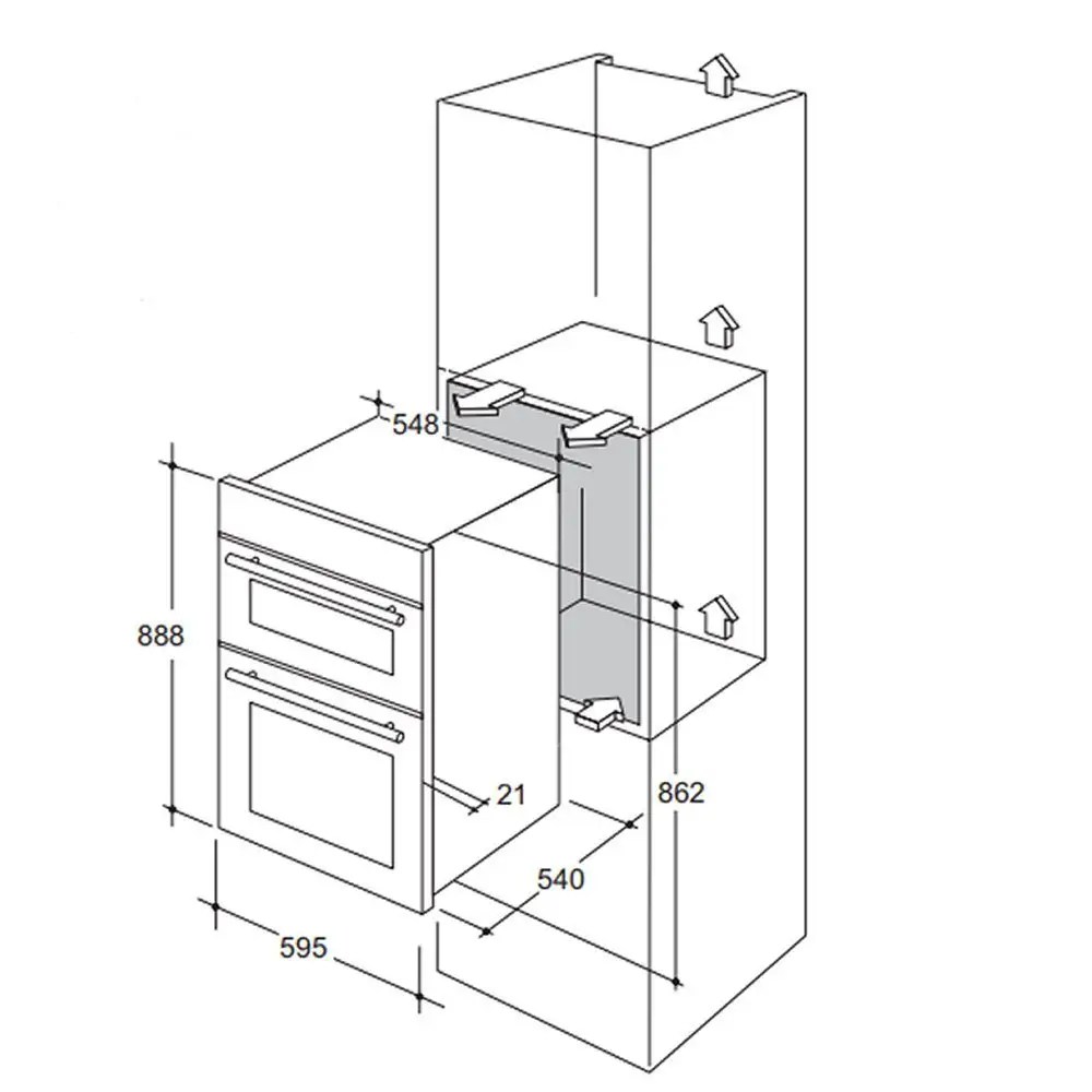 Rangemaster RMB9045BL/SS 11219 Built In Double Oven STAINLESS STEEL
