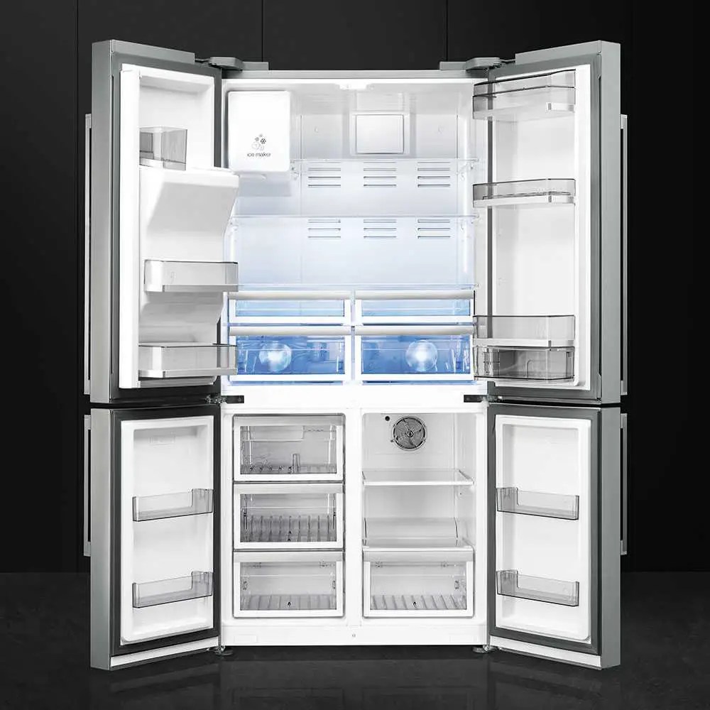 Smeg FQ75XPED French Style Four Door Fridge Freezer With Ice & Water