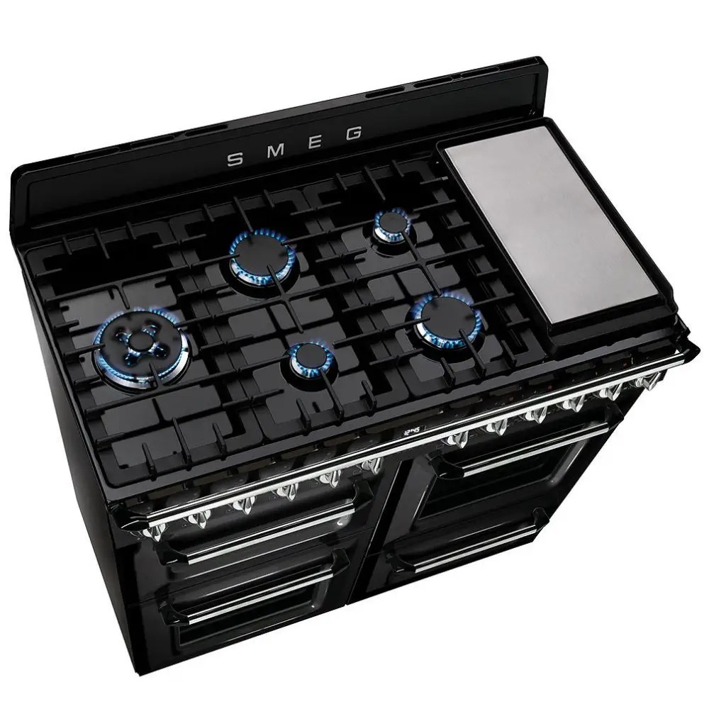 Smeg TR4110BL1 110cm Victoria Dual Fuel Range Cooker BLACK
