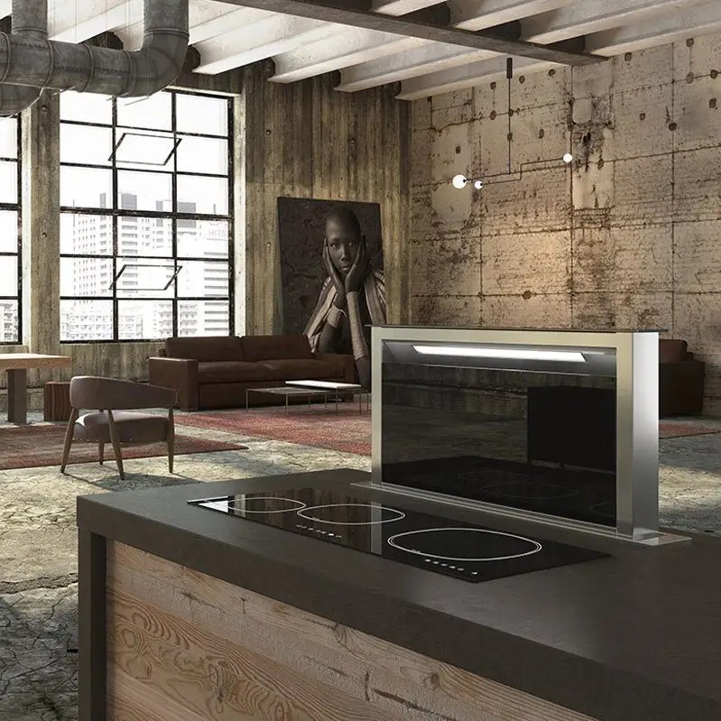 Faber FABULA PLUS EV8+ BK A90 Fabula Plus 88cm Downdraft Hood BLACK