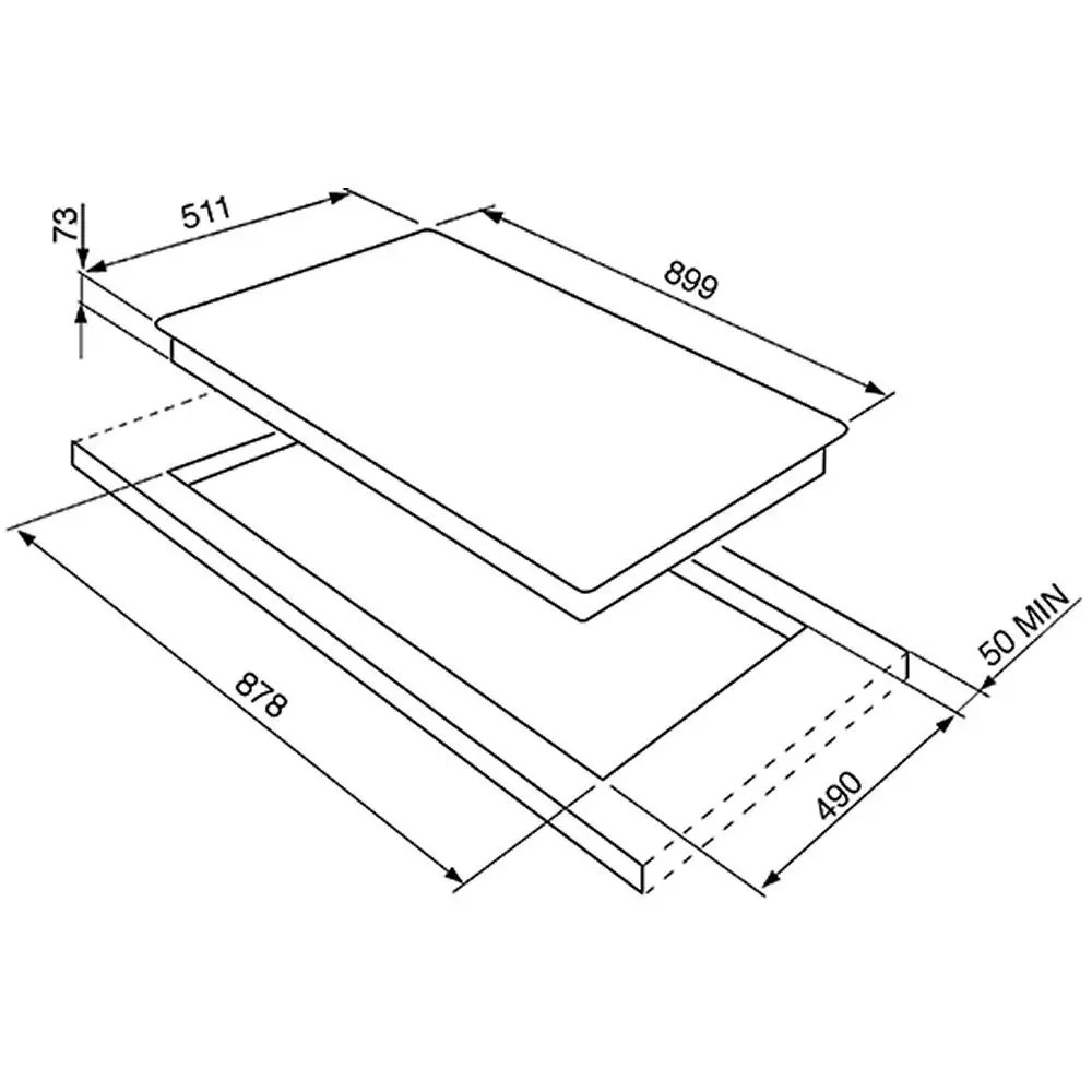 Smeg PS9065 90cm Classic Ultra Low Profile 5 Burner Gas Hob