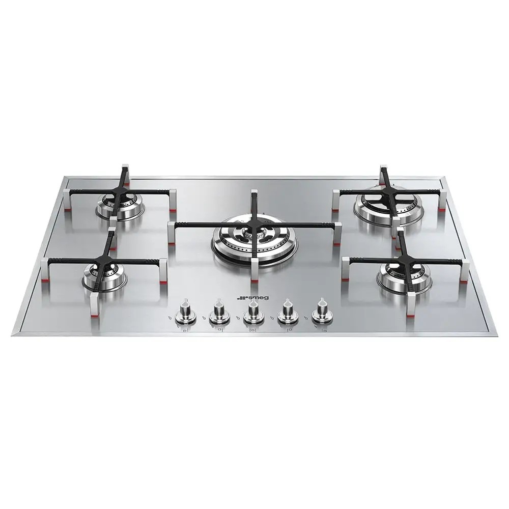 Smeg PX7502 74cm Linea Ultra Low Profile 5 Burner Gas Hob STAINLESS