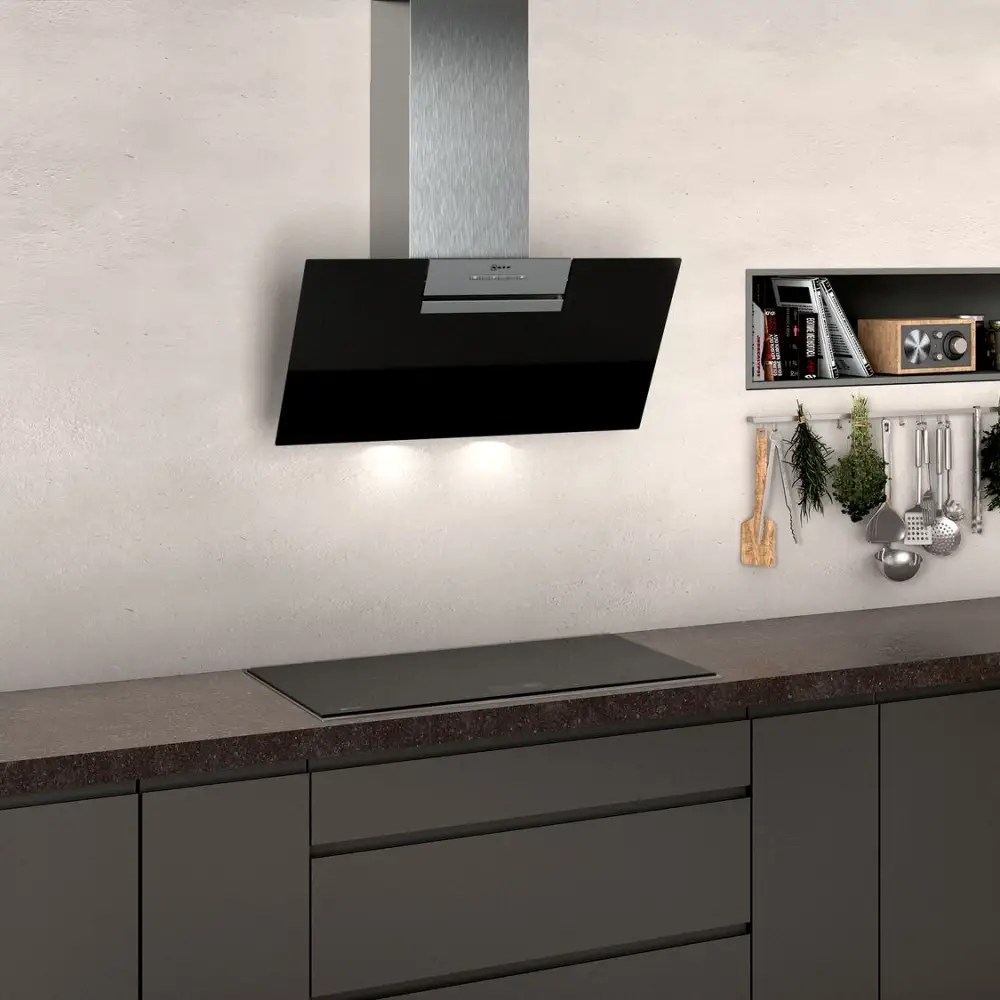 Neff D85IEE1S0B N30 80cm Angled Chimney Hood BLACK Appliance City