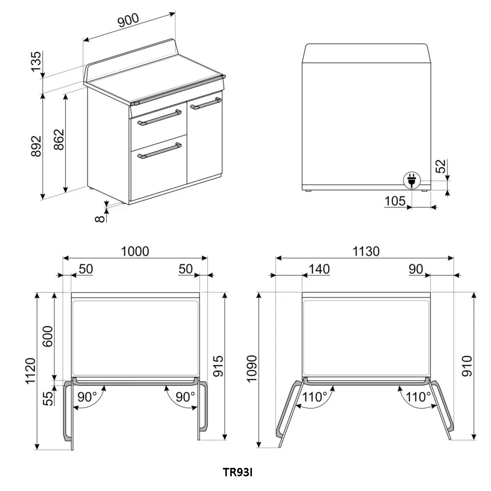 Smeg TR93IGR 90cm Victoria Induction Range Cooker SLATE Appliance City