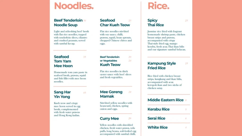 Serai Menu Fascinating Blend of Eastern And Western Flavors