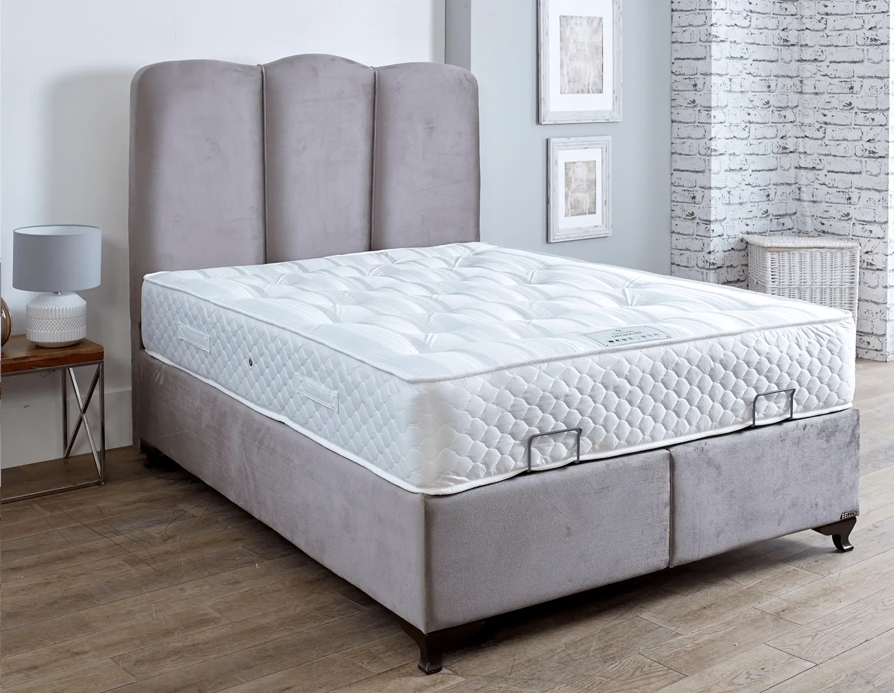 Oxford Solid Base Ottoman Bed Dual Storage Compartments BEDZONE™
