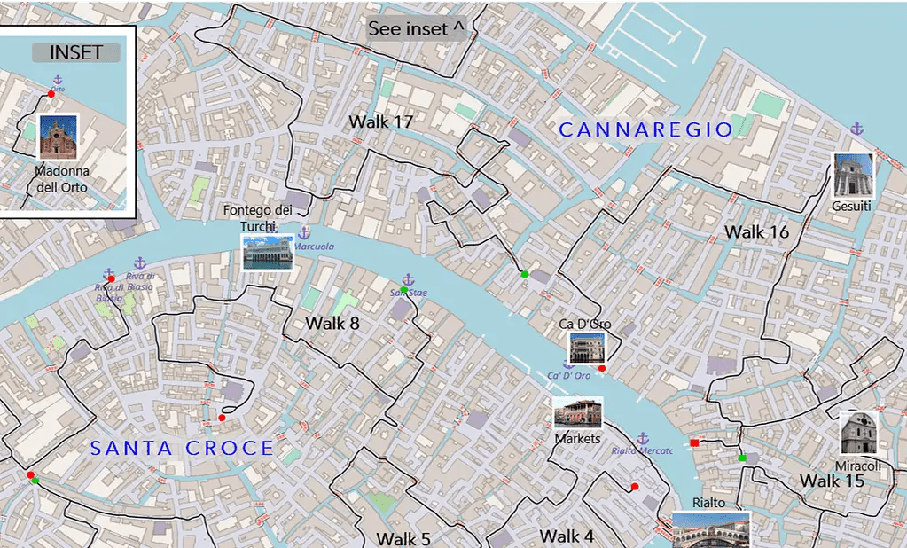 Venise Cannaregio Plan Cannaregio2 17 Walks in Venice, Italy.