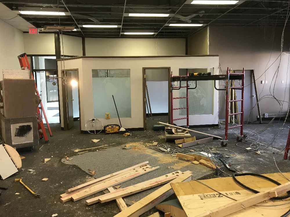Construction of Windspeaker Radio Studios Calgary CFWE