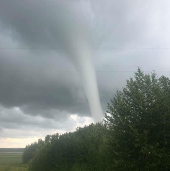 An EFO tornado spotted near Waskatenau, AB Wednesday afternoon CJWE