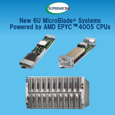 Supermicro Expands Its Portfolio of Cloud Service Provider Solutions with New 6U 20-Node MicroBlade Powered by AMD’s EPYC 4005 Series Processors