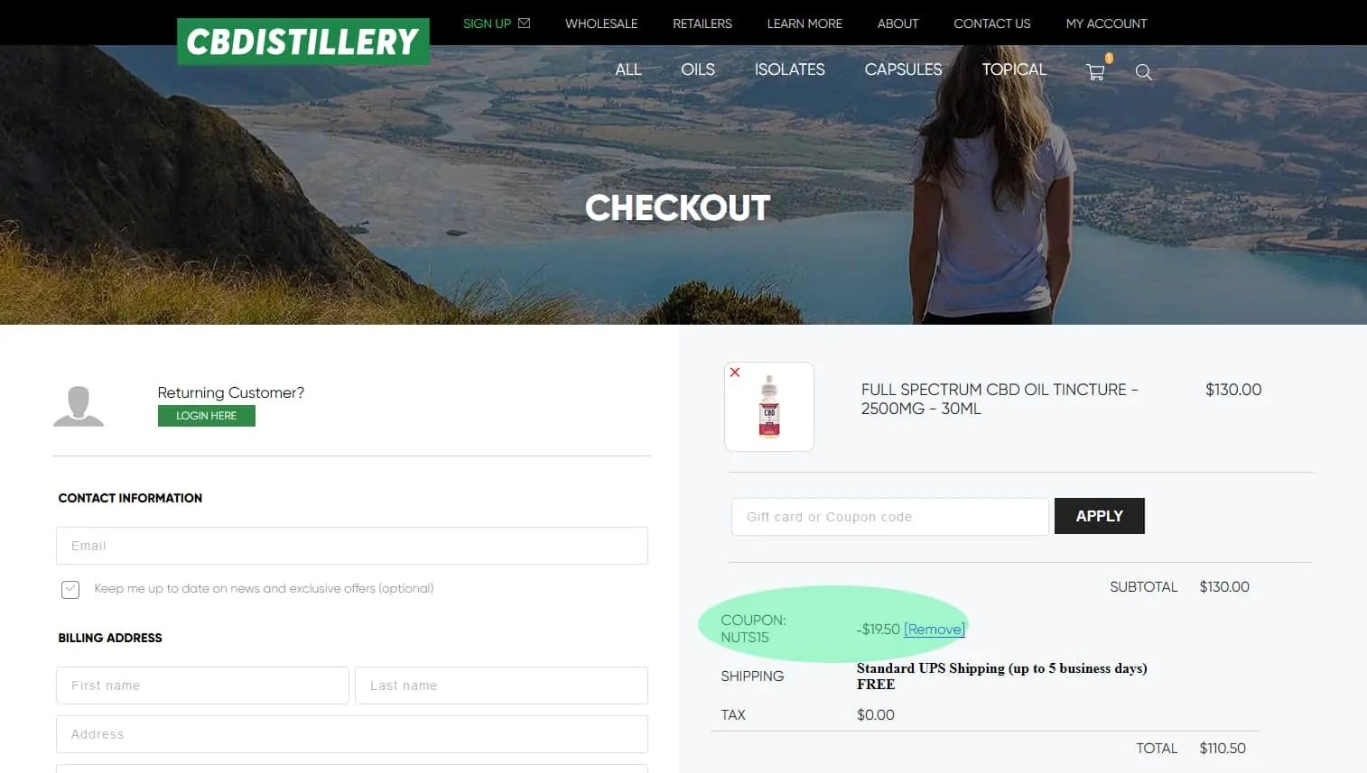 CBDistillery Coupon November 2020