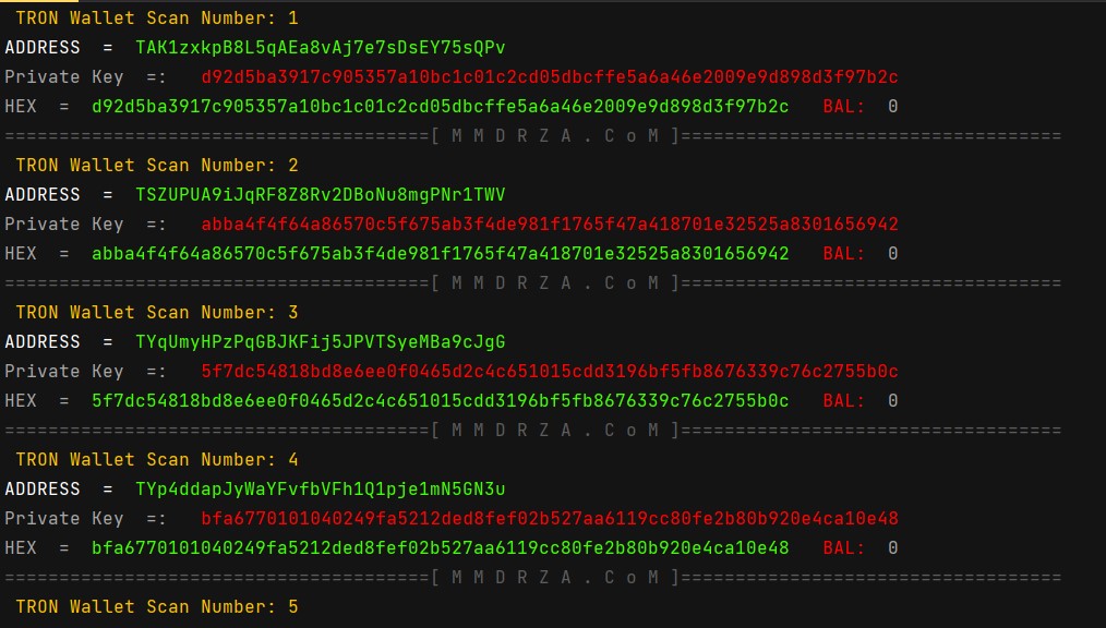 TRON Address And PrivateKey Generator Hack Source