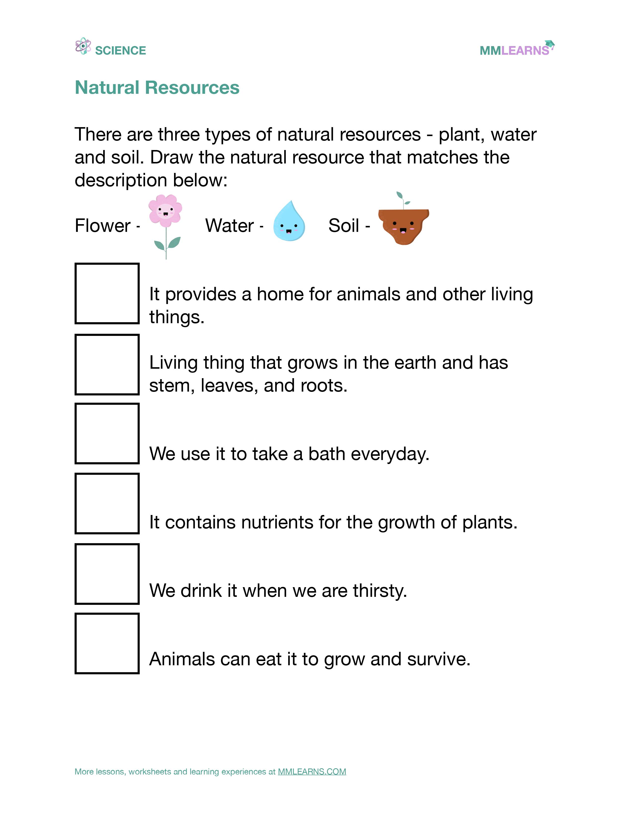 Science Natural Resources Lessons and Worksheets