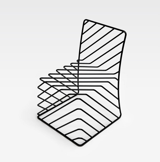 Minimal Black Wire Chair by Nendo mmminimal