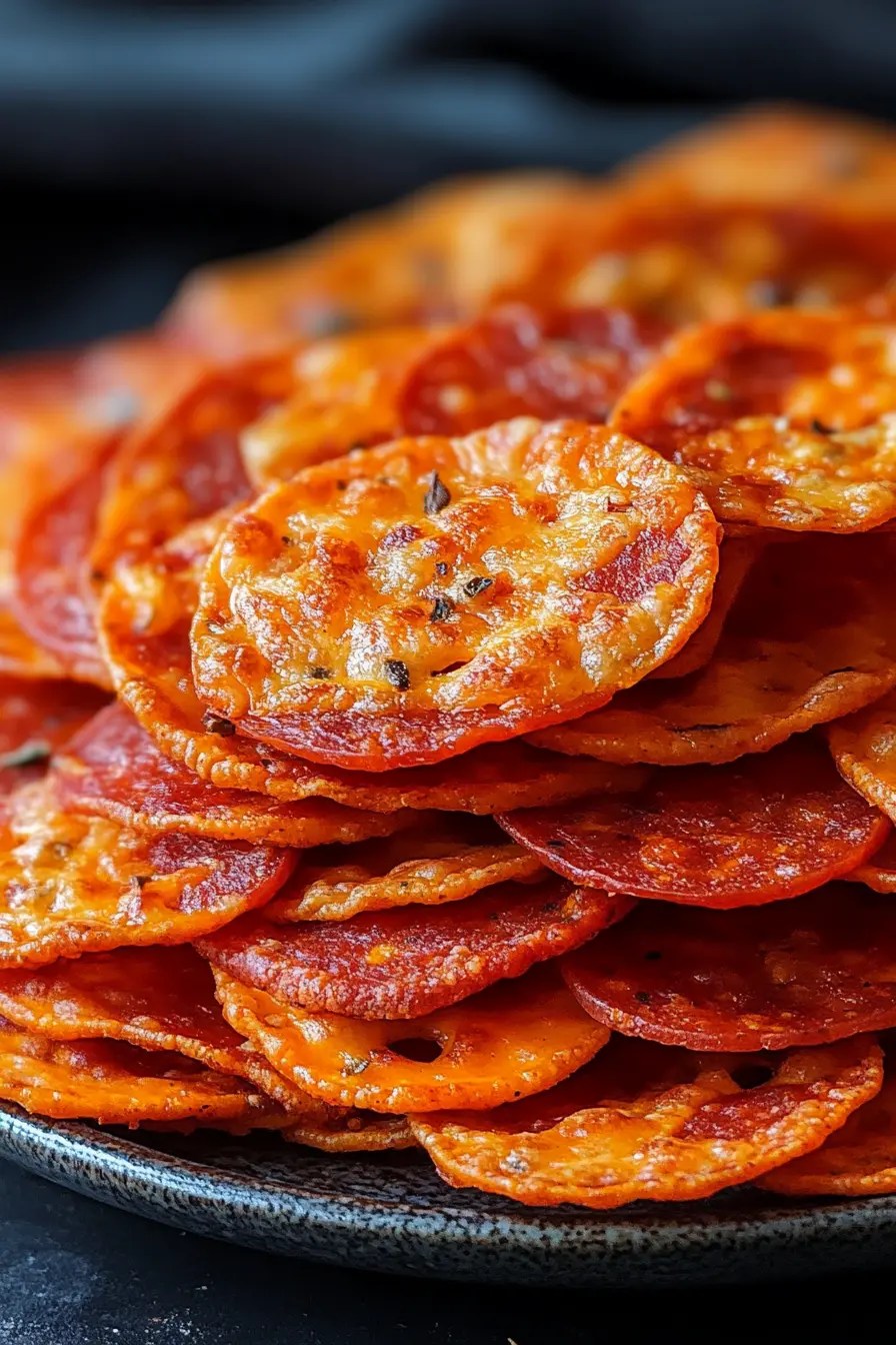 Pepperoni Cheese Crisps Recipe MmmRecipes Easy and Delicious Recipes
