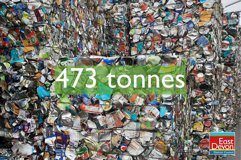 East Devon District Council collected 473 tonnes of steel cans