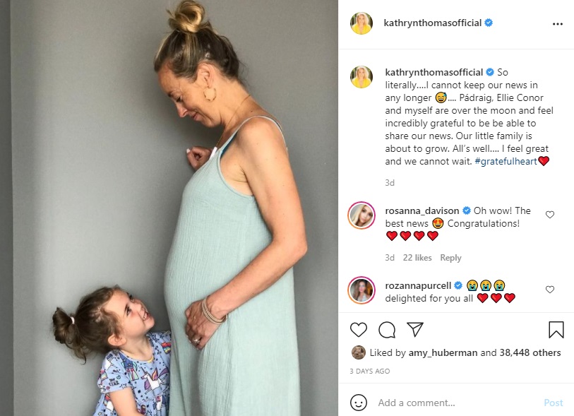 Kathryn Thomas halfway through pregnancy Ireland's Classic Hits