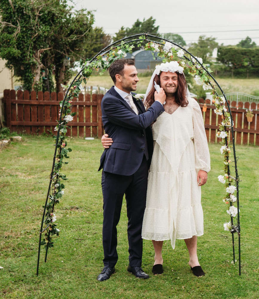 Bride pranks groom who gets a shock at prewedding 'first look' LMFM