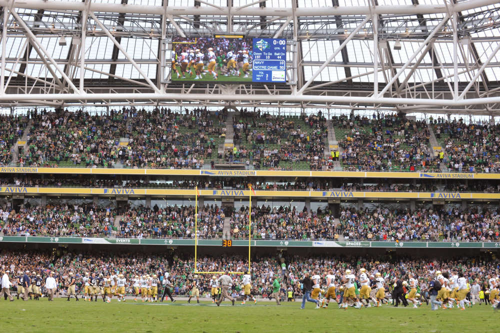 Aviva Stadium is set for tonight's American Football clash Dublin's FM104