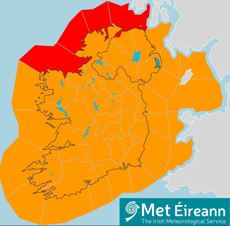 Status Orange weather warning issued ahead of Storm Isha's arrival LMFM
