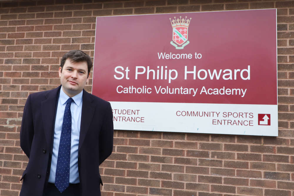 Local MP visits St Philip Howard to see progress made at Glossop school