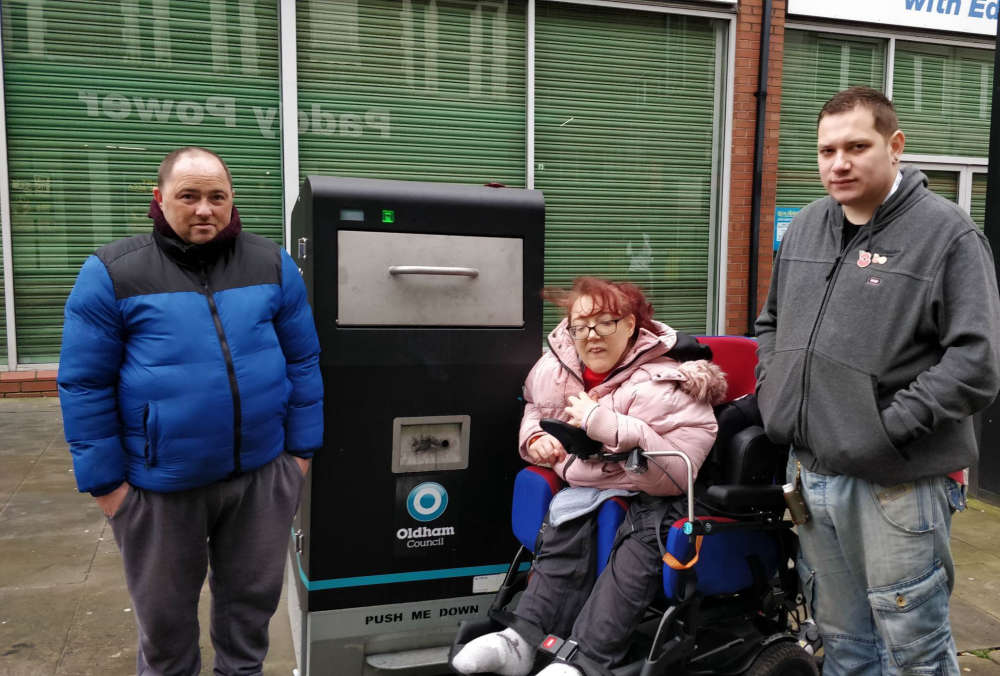 Outcry as wheelchair users struggle to use new bins in town centre