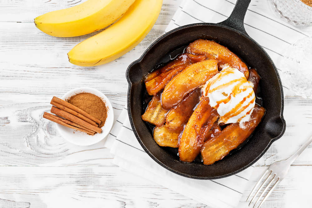 Recipe Caramelised Rum Bananas with Ice Cream Sussex Living