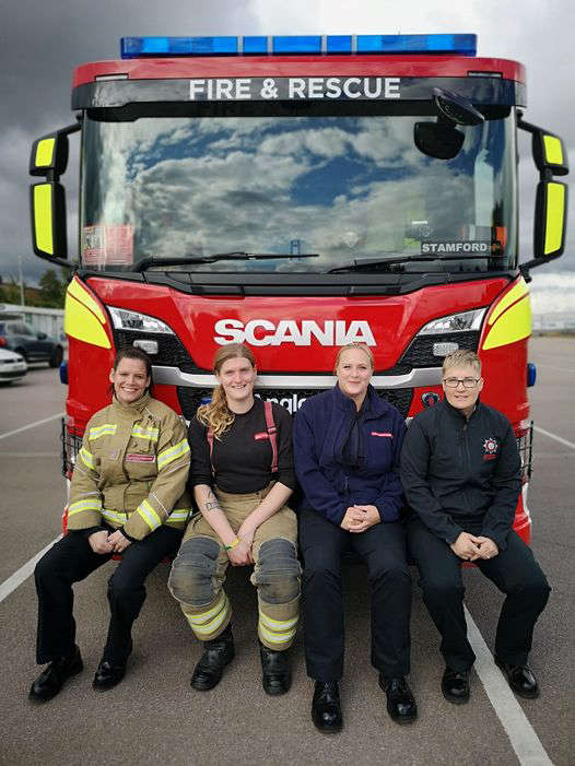 All female fire crew visits Stamford and Bourne Rutland and Stamford